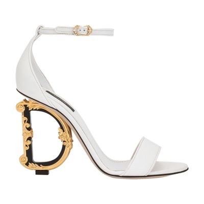 Dolce & Gabbana Nappa leather sandals with baroque D & G heel