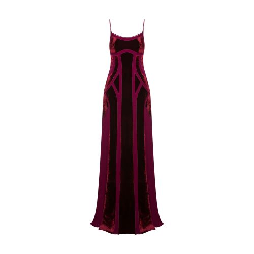 Alberta Ferretti Chiffon and velvet dress