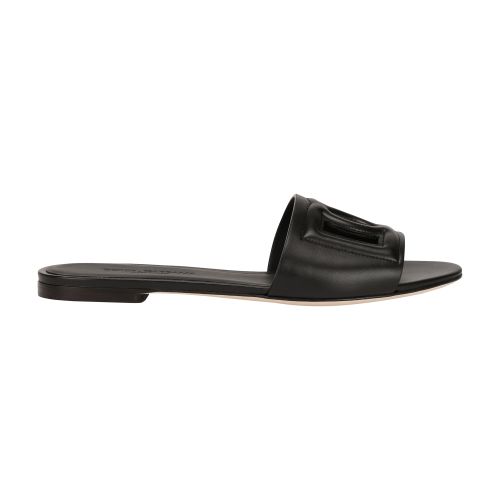 Dolce & Gabbana Calfskin sliders with logo