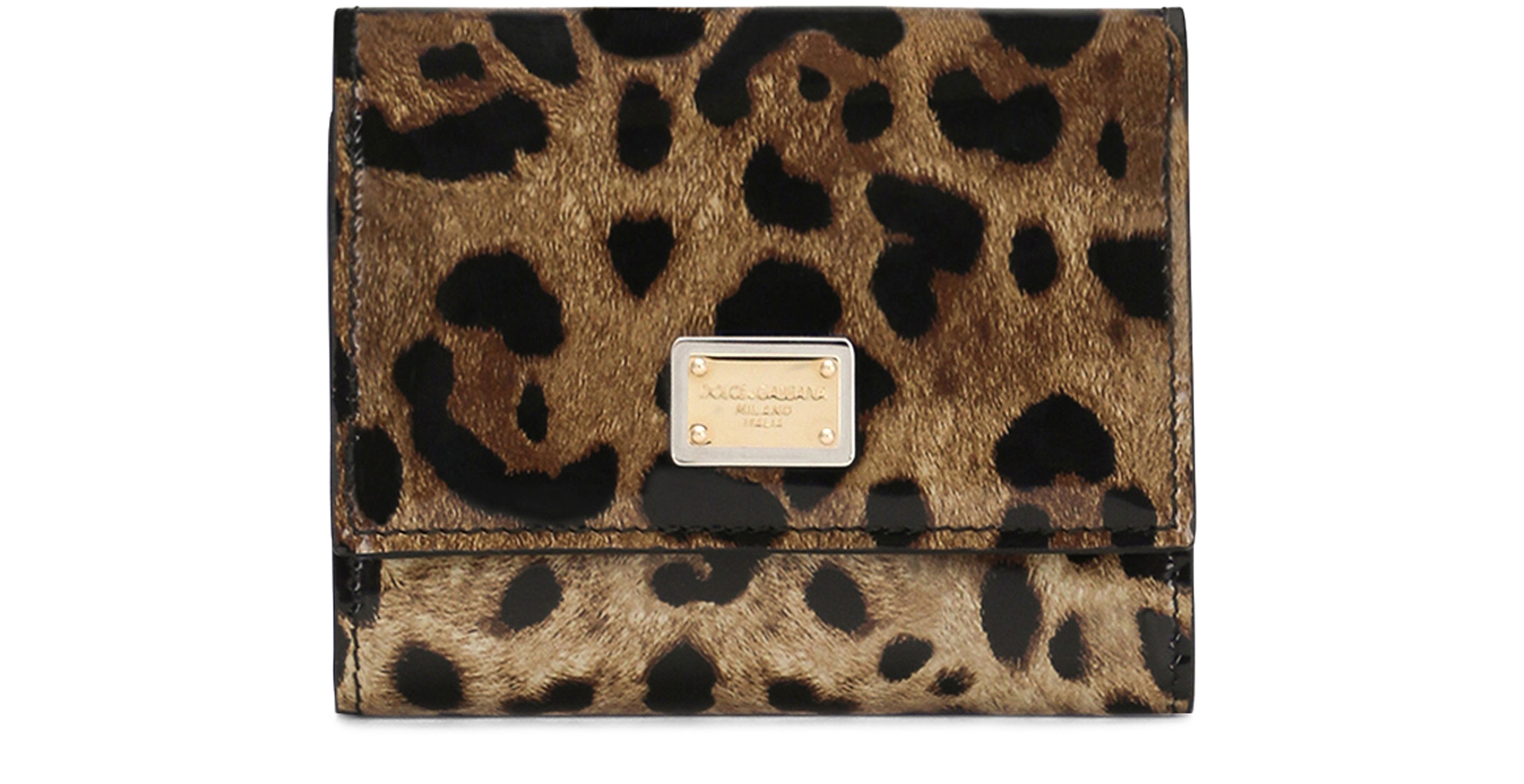 Dolce & Gabbana Polished calfskin wallet with leopard print