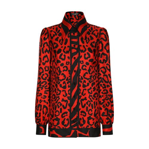 Dolce & Gabbana Leopard and zebra-print twill shirt