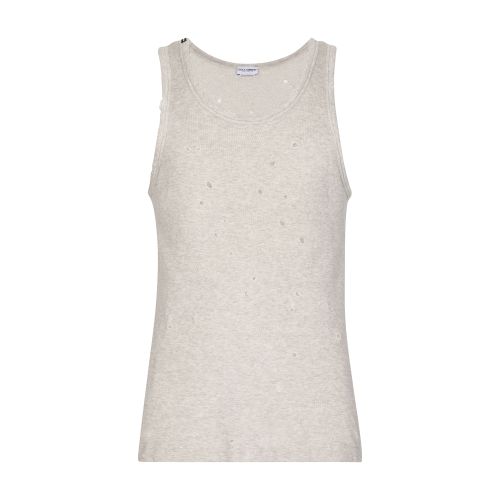 Dolce & Gabbana Washed cotton fleece singlet