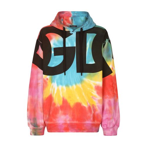 Dolce & Gabbana Tie-dye jersey hoodie with print