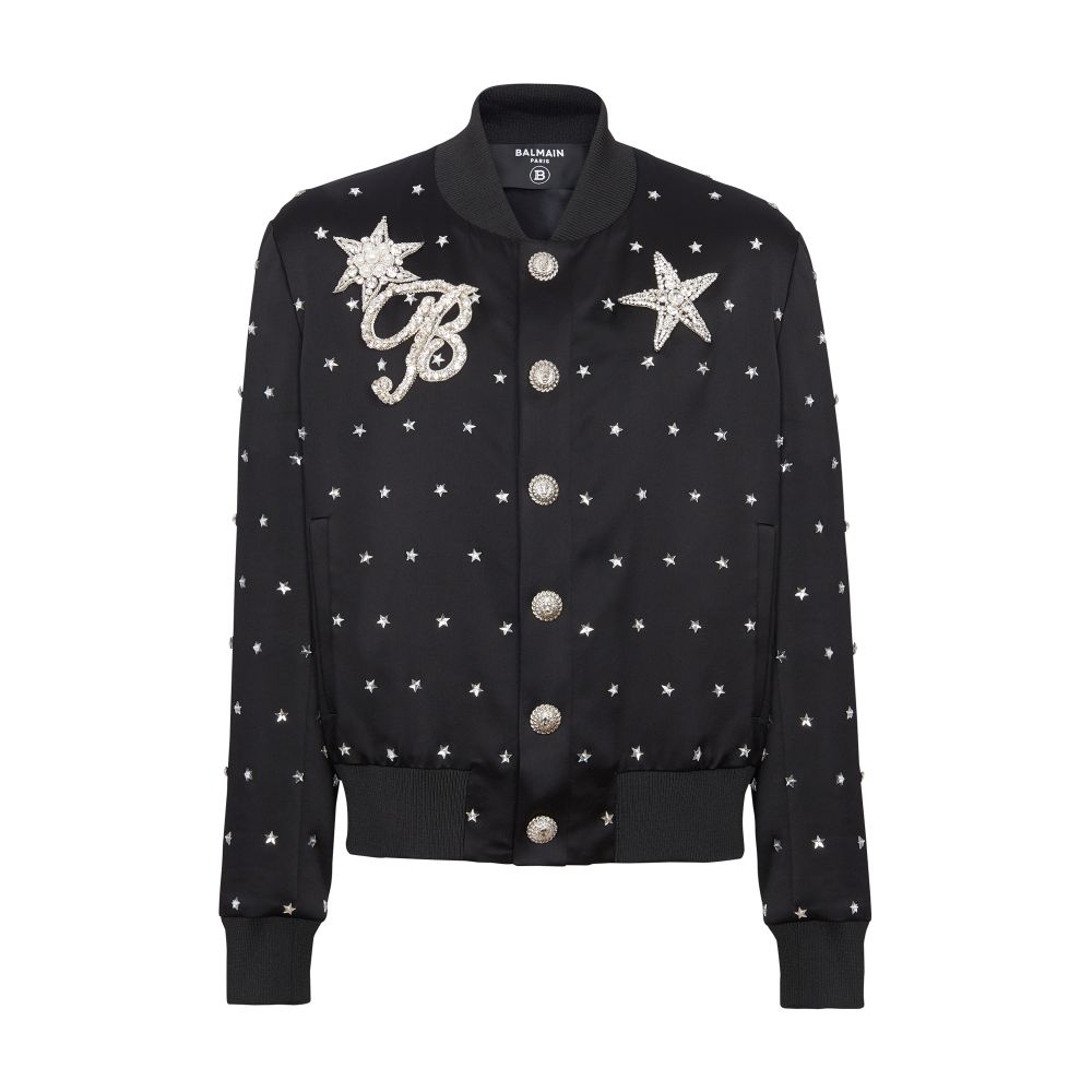 Balmain Embroidered Stars Bomber Jacket