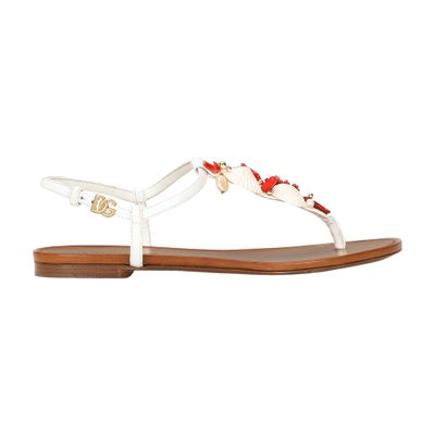Dolce & Gabbana Nappa leather sandals with coral