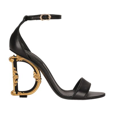 Dolce & Gabbana Nappa leather sandals with baroque D & G heel