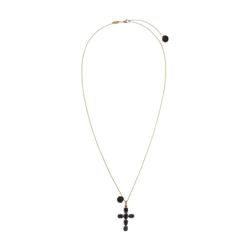 Dolce & Gabbana Devotion pendant in yellow gold with black sapphires