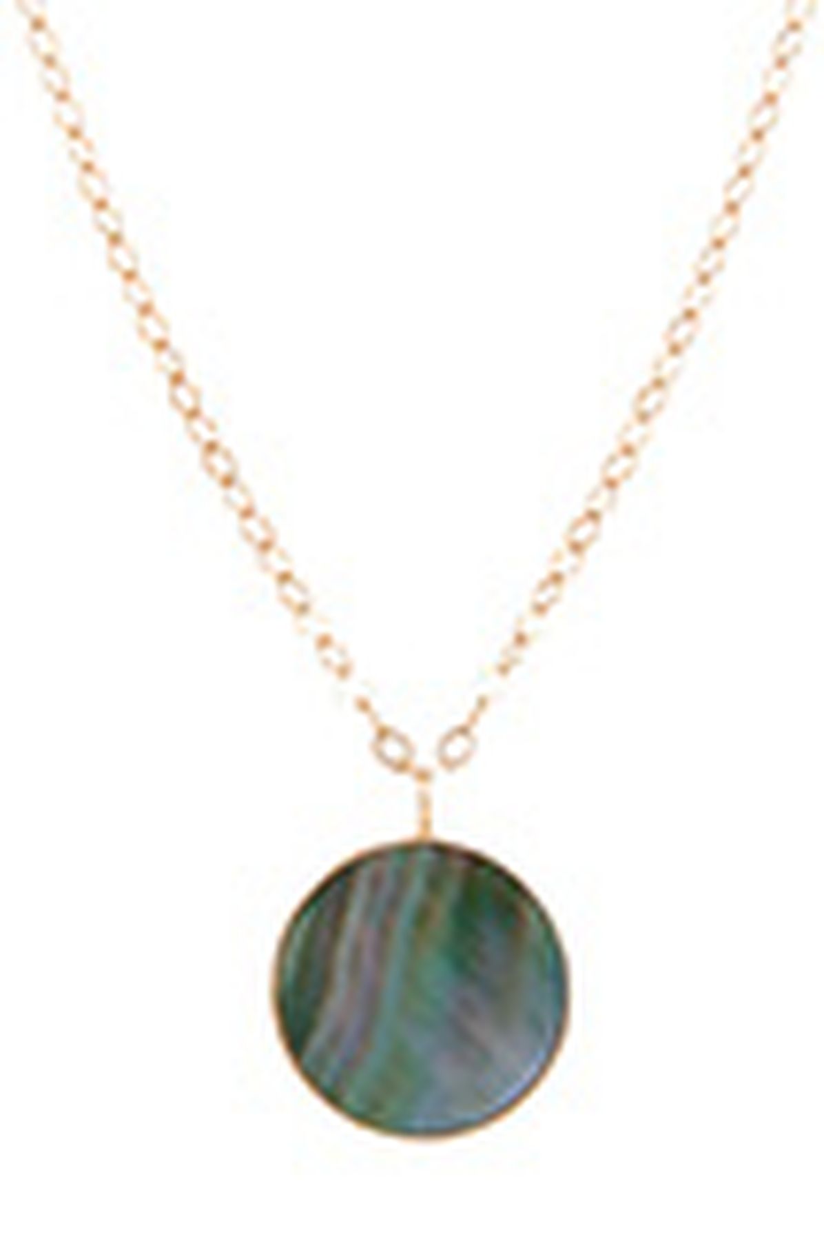  Jumbo ever black Mother of Pearl disc on chain