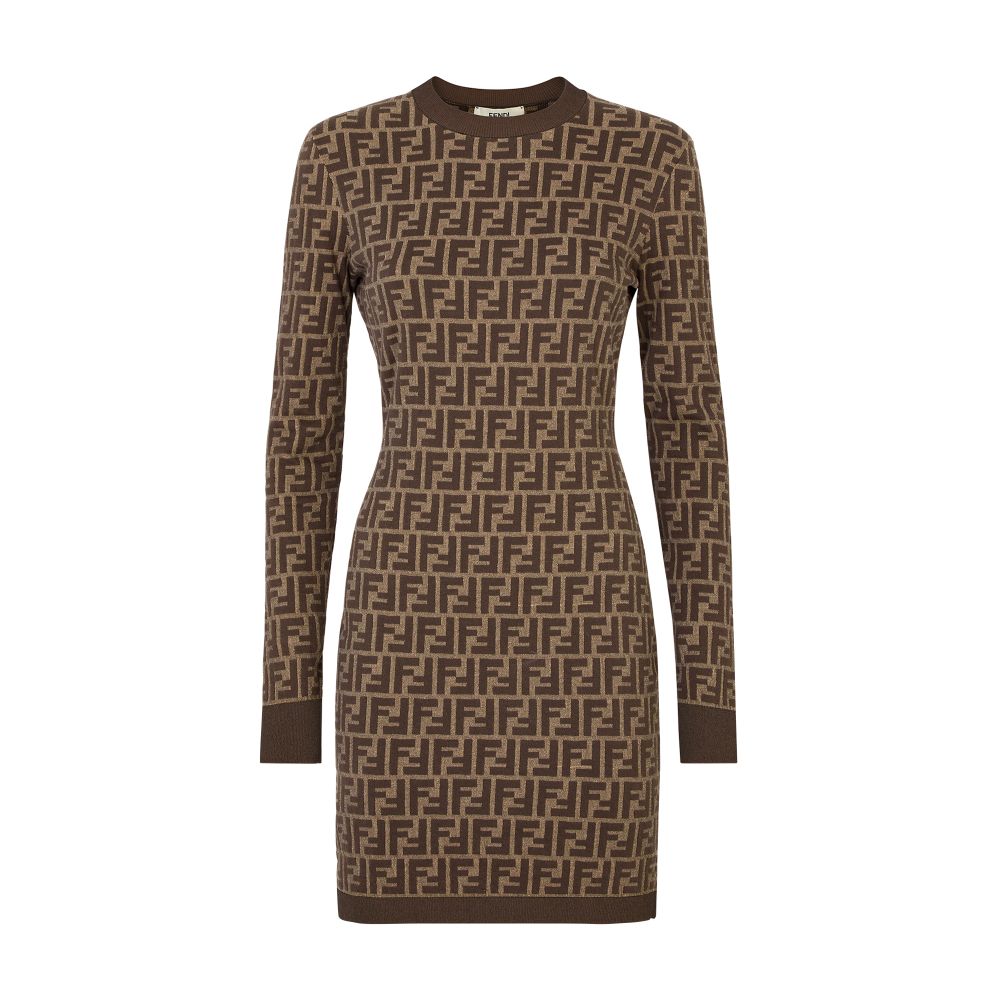 FENDI Long crew-neck dress