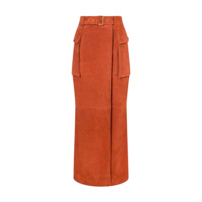 Alberta Ferretti Long suede skirt