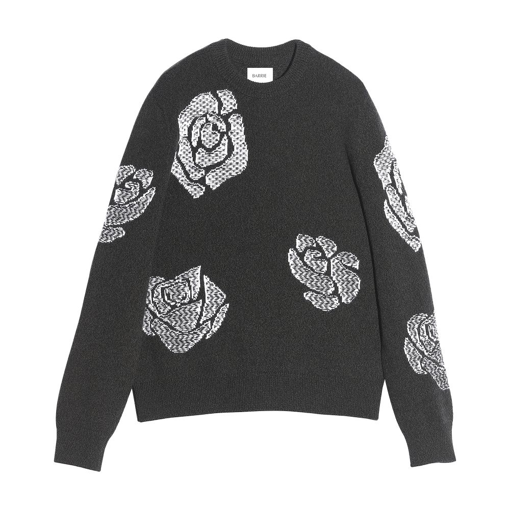 Barrie Roses round-neck cashmere jumper