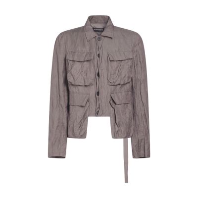 Ann Demeulemeester Silvester ultra light cropped cargo jacket crumple