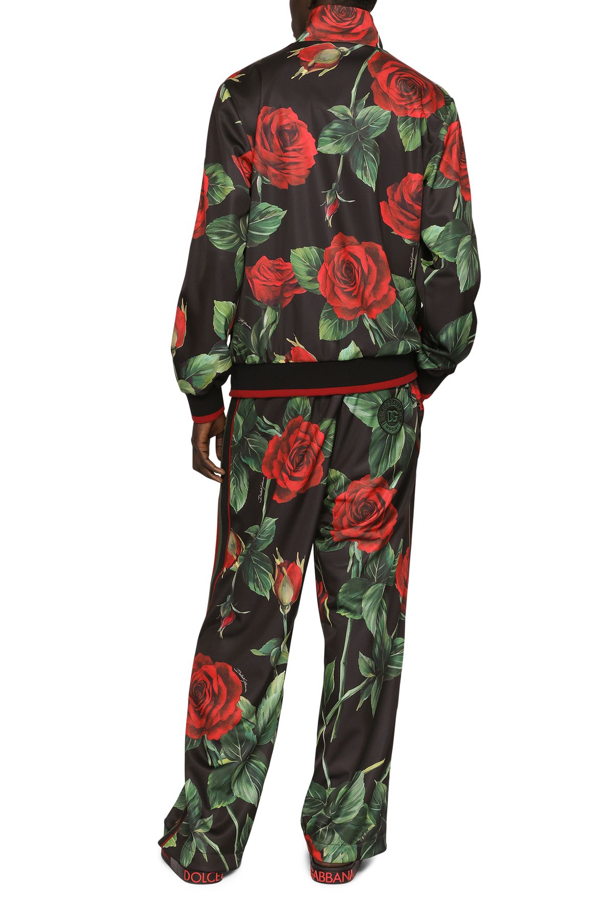 Dolce & Gabbana Technical jersey jogging pants with rose print