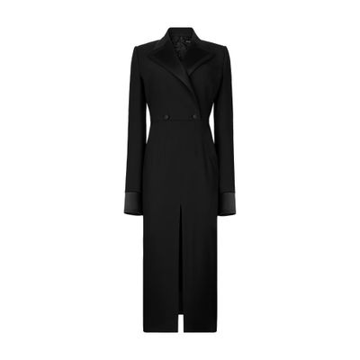 Dolce & Gabbana Midi Robe Manteau Dress In Stretch Wool