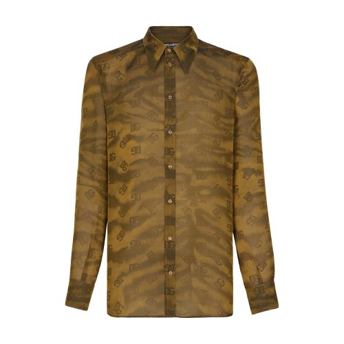 Dolce & Gabbana Martini Tiger Jacquard Silk Shirt