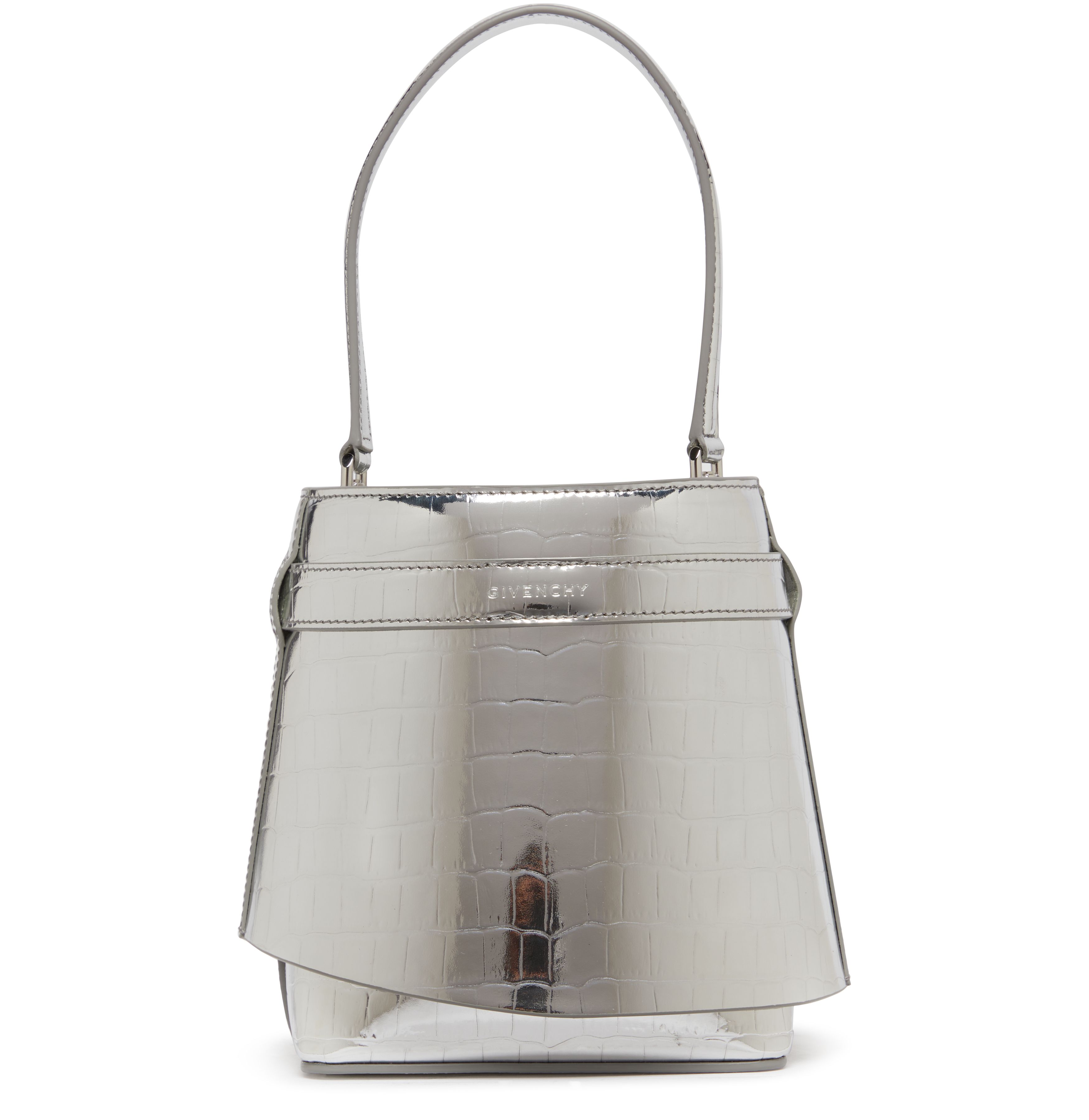 Givenchy Shark Lock bucket bag in crocodile effect leather