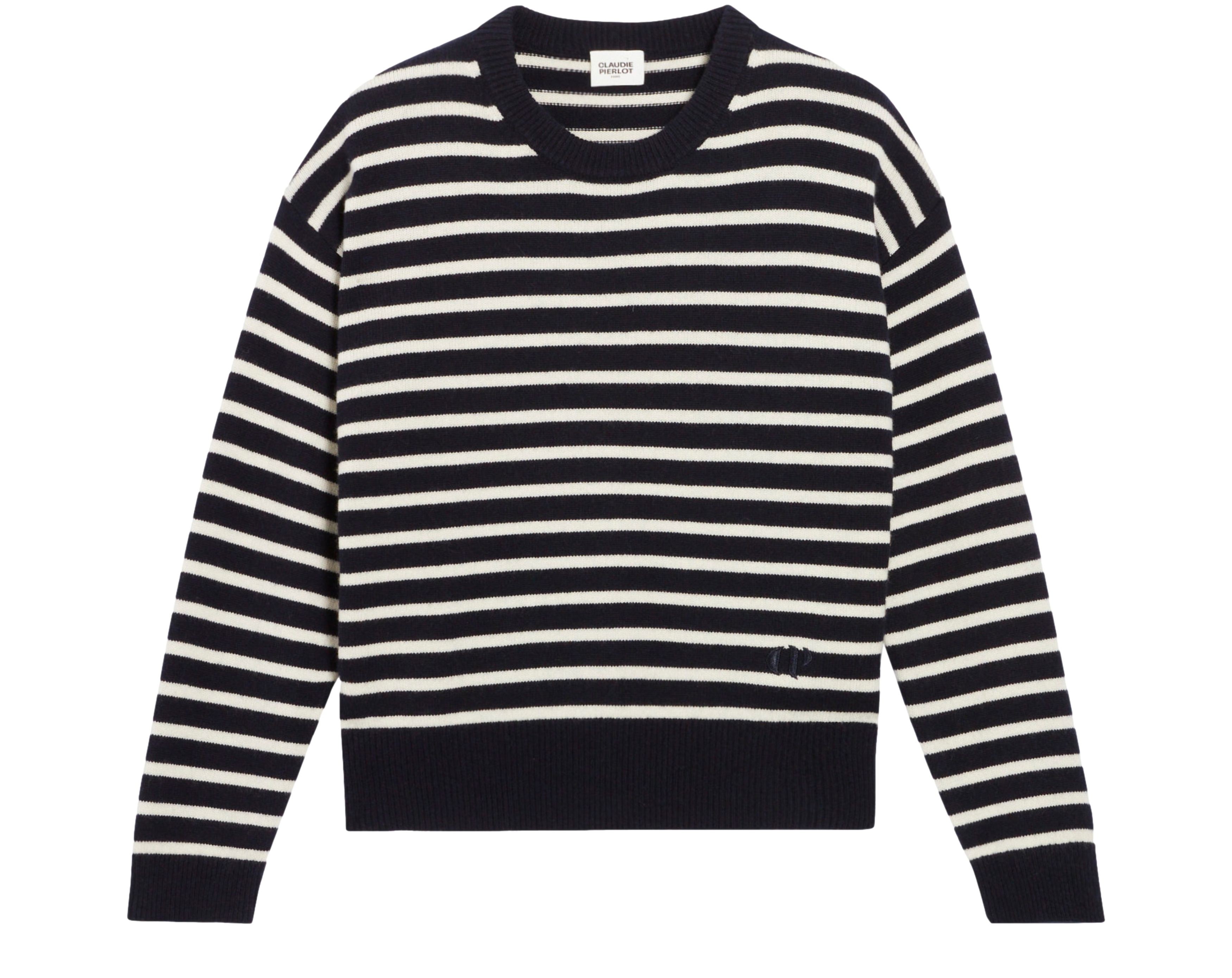  Two-tone stripy cashmere jumper