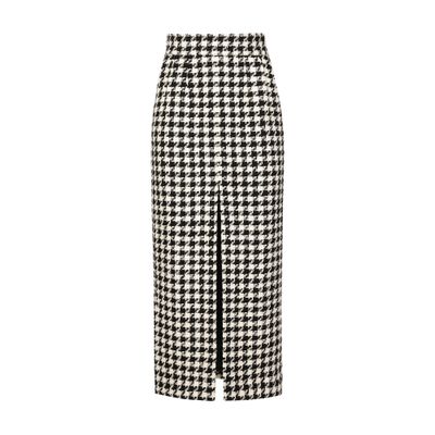 Dolce & Gabbana Long macro-houndstooth skirt