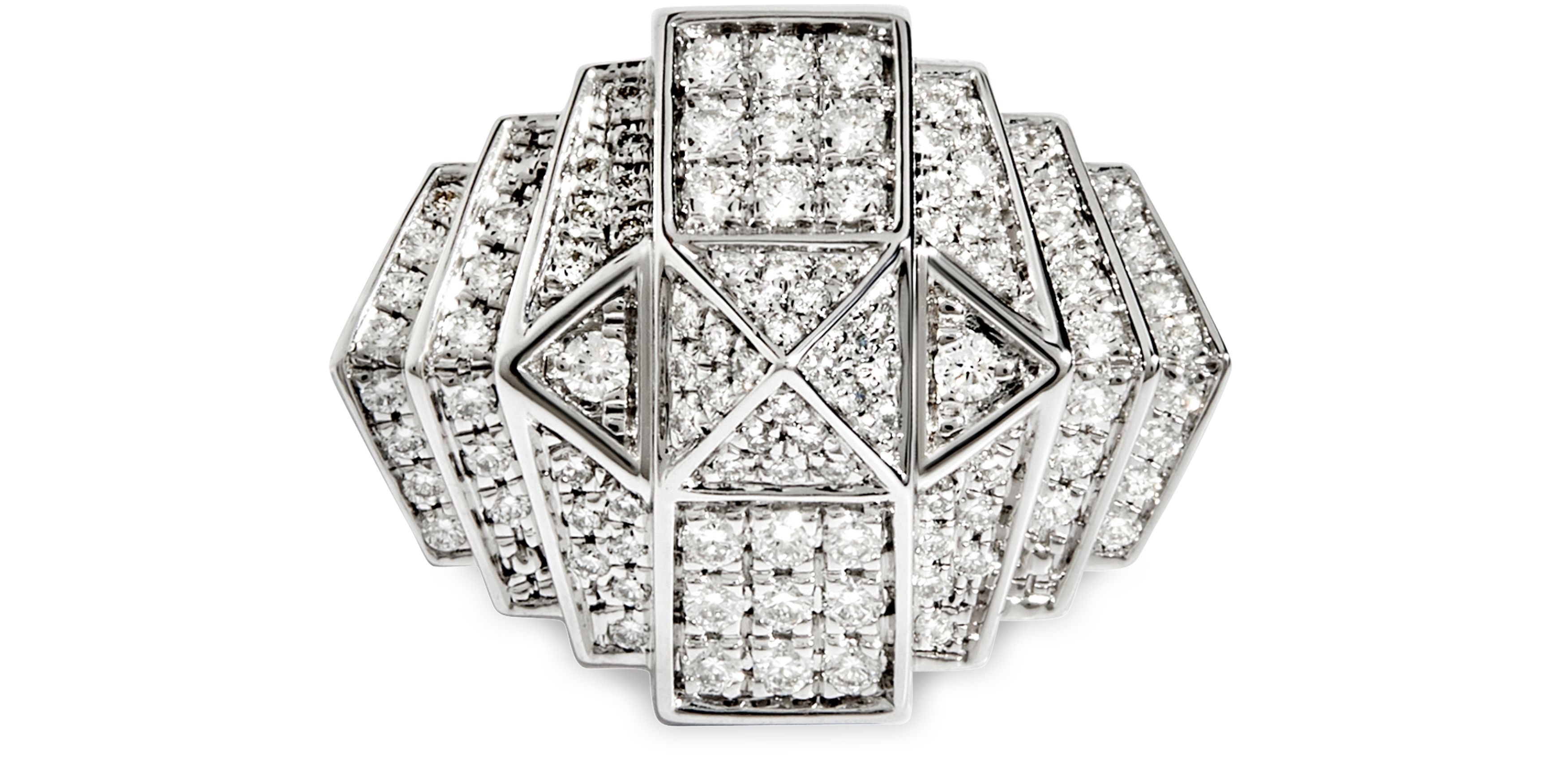  Mini Rockaway pyramid diamond & silver ring