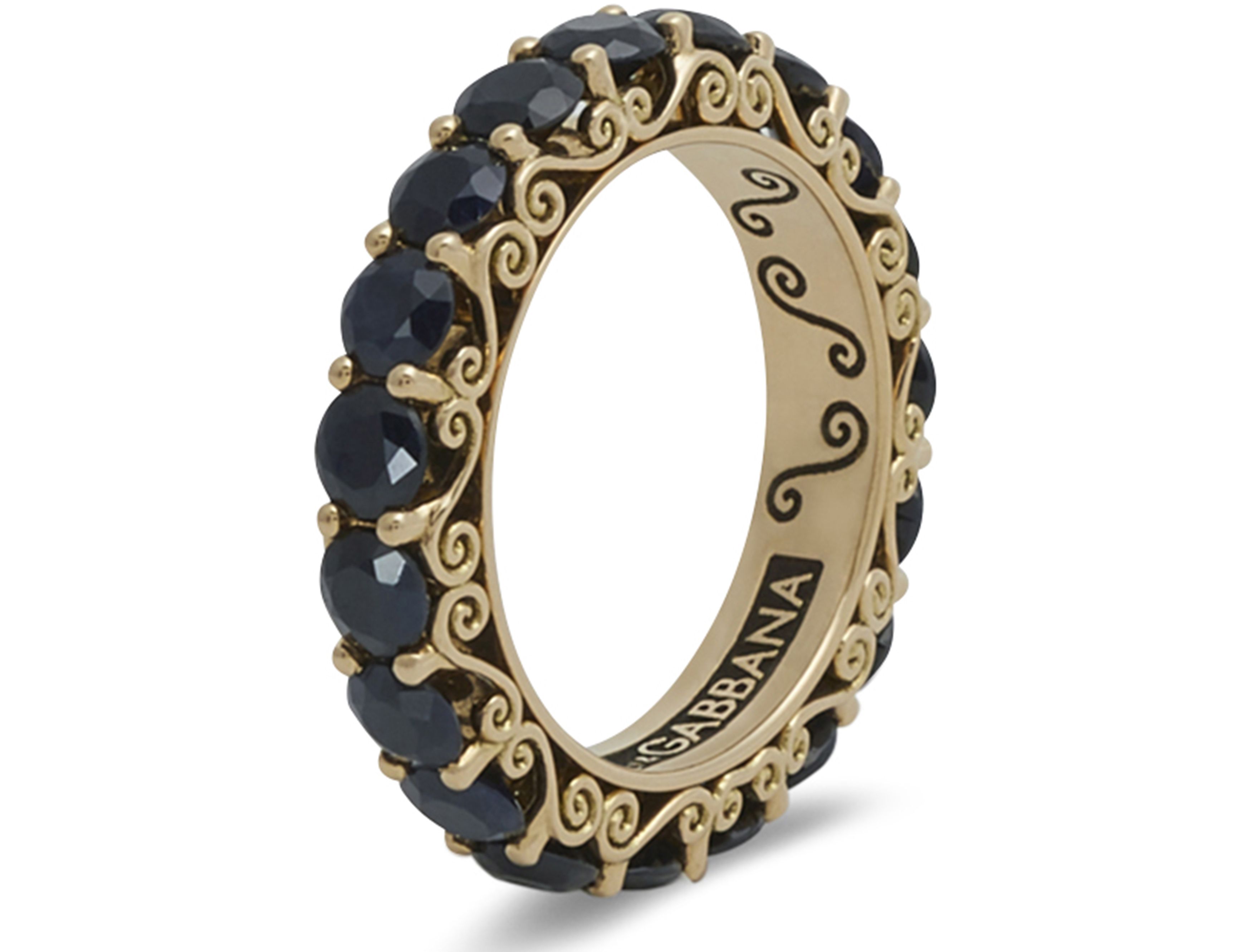 Dolce & Gabbana Sicily ring in yellow gold and black sapphires