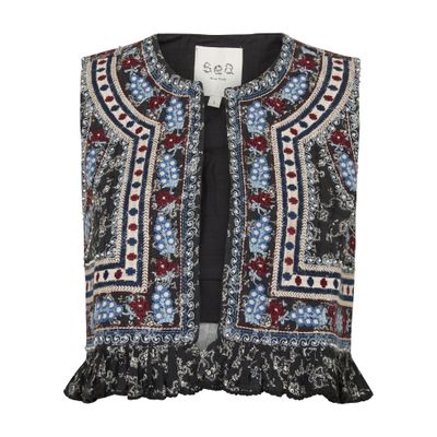  Everly embroidery quilted jacket