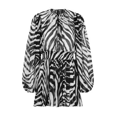 Dolce & Gabbana zebra printed chiffon short dress