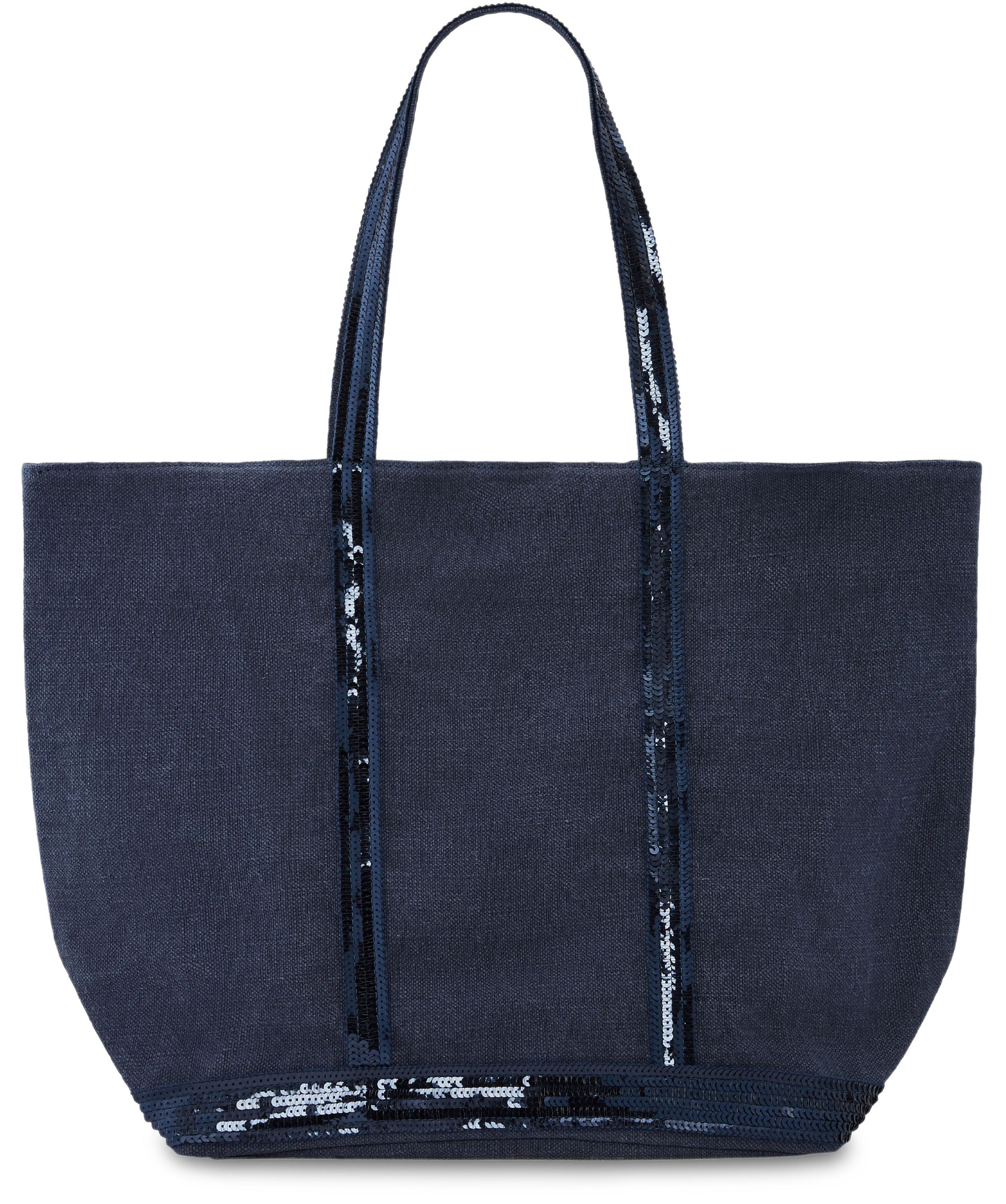  Linen and Sequins Shoulder Strap L Cabas Tote