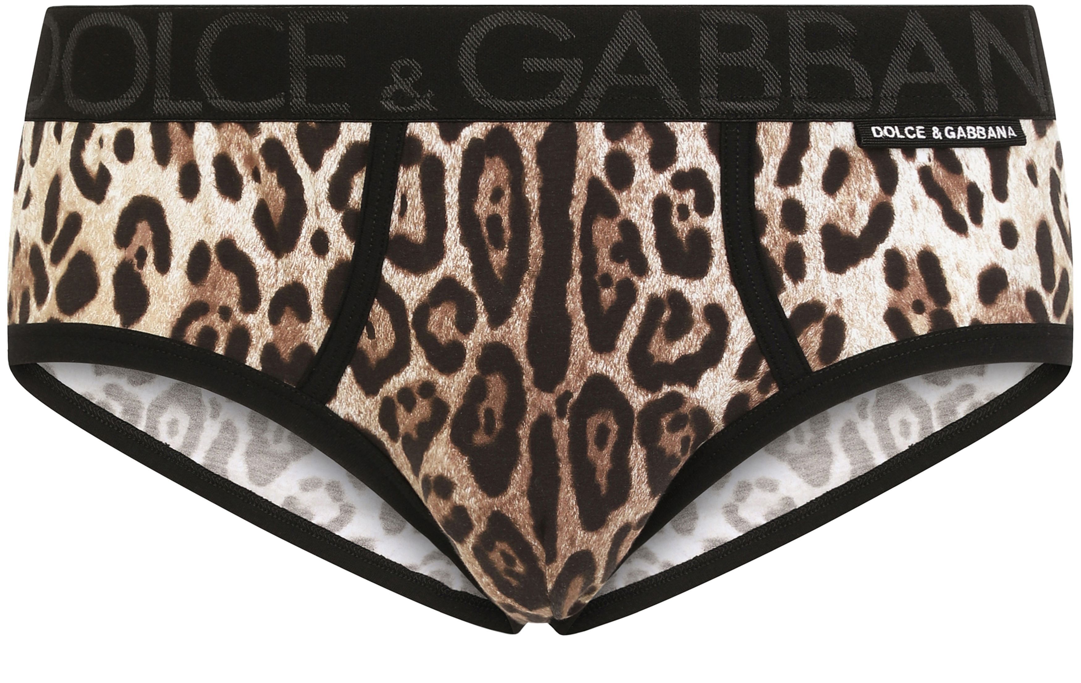 Dolce & Gabbana Two-way stretch jersey Brando briefs with leopard print