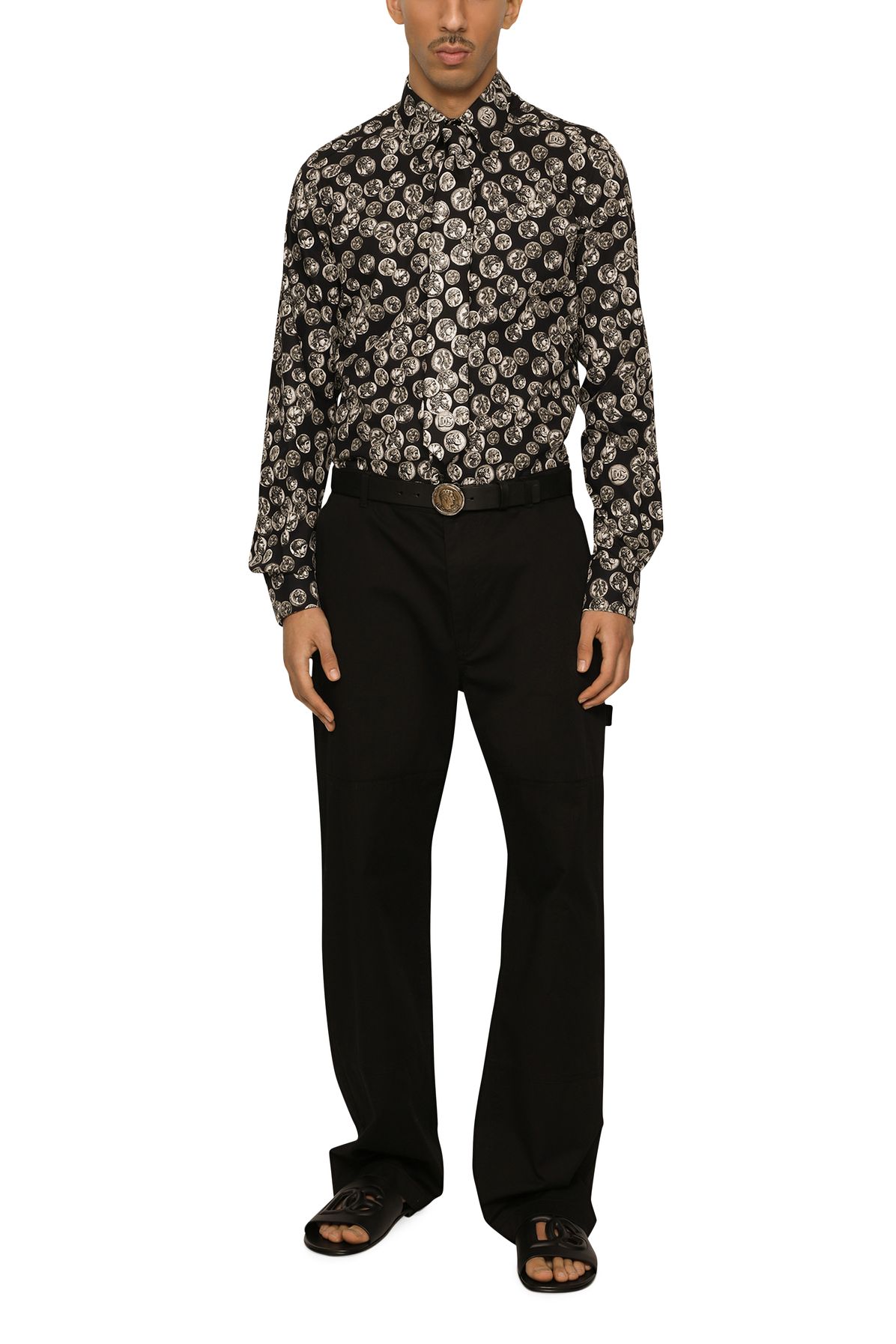 Dolce & Gabbana Martini Popeline Shirt with Coins Print