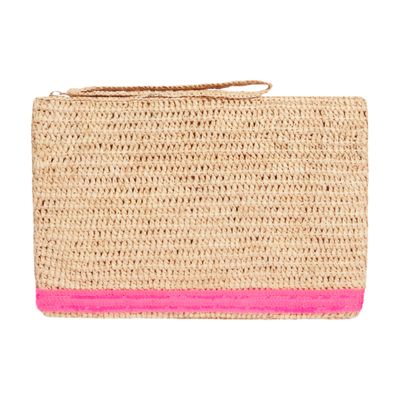  Raffia and sequins clutch