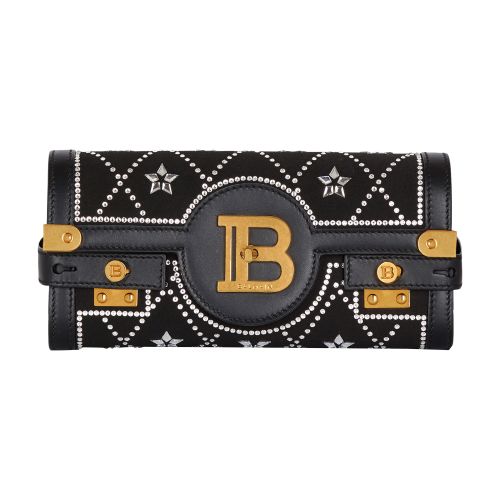 Balmain Satin and Crystals B-Buzz Pouch 23 Clutch Bag