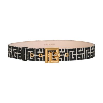 Balmain PB Belt in monogrammed jacquard