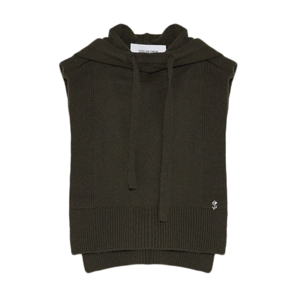 Yves Salomon Hooded knitted bib