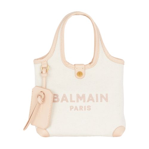 Balmain B-Army Canvas and Leather Grocery Bag