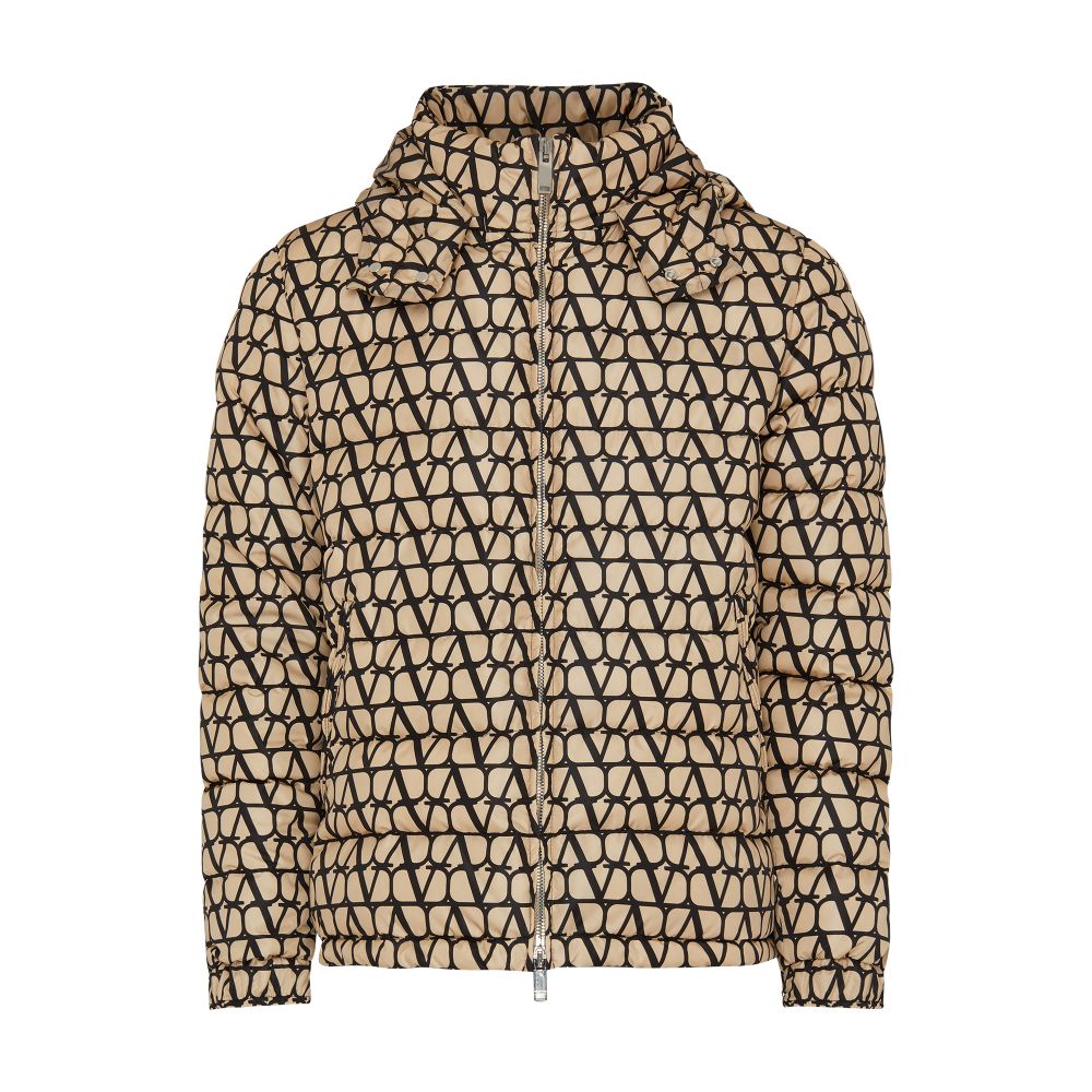 VALENTINO GARAVANI Iconographic Canvas Print Down Jacket