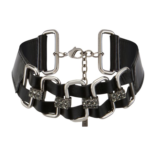 Alberta Ferretti Calfskin choker with rhinestones