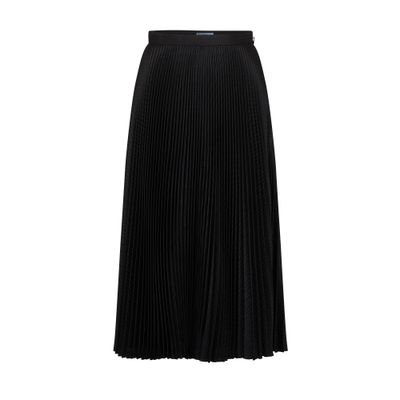 Prada Crepe De Chine Logo Prada Skirt