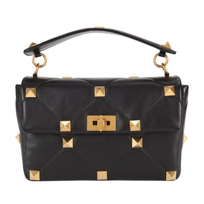 VALENTINO GARAVANI Large Roman Stud The Shoulder Bag in nappa with chain