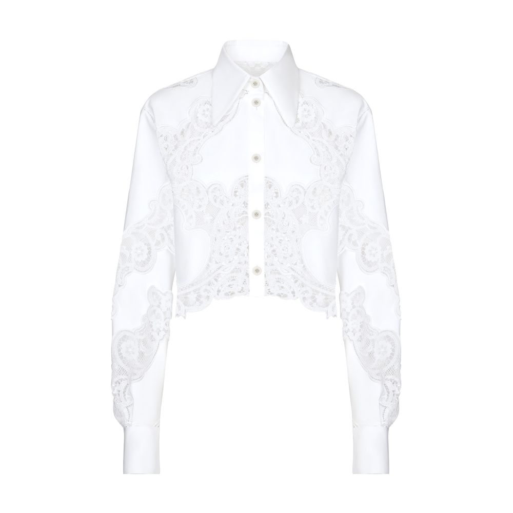 Dolce & Gabbana Floral openwork embroidery shirt