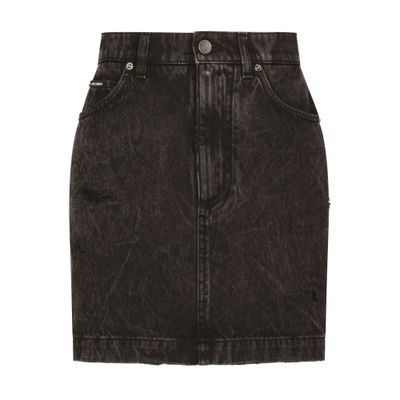 Dolce & Gabbana Washed denim miniskirt