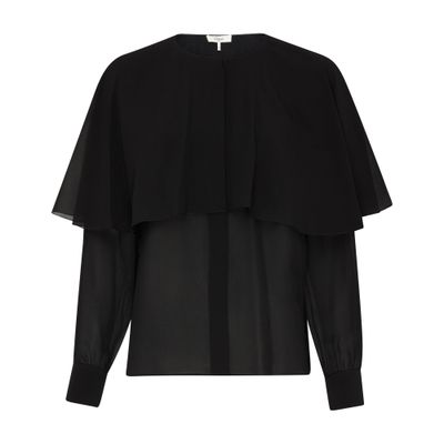 Chloé Silk georgette cape blouse