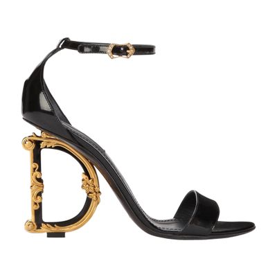 Dolce & Gabbana Polished calfskin sandals with DG baroque heel