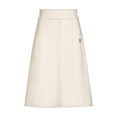 Dolce & Gabbana Raschel tweed midi skirt with central slit