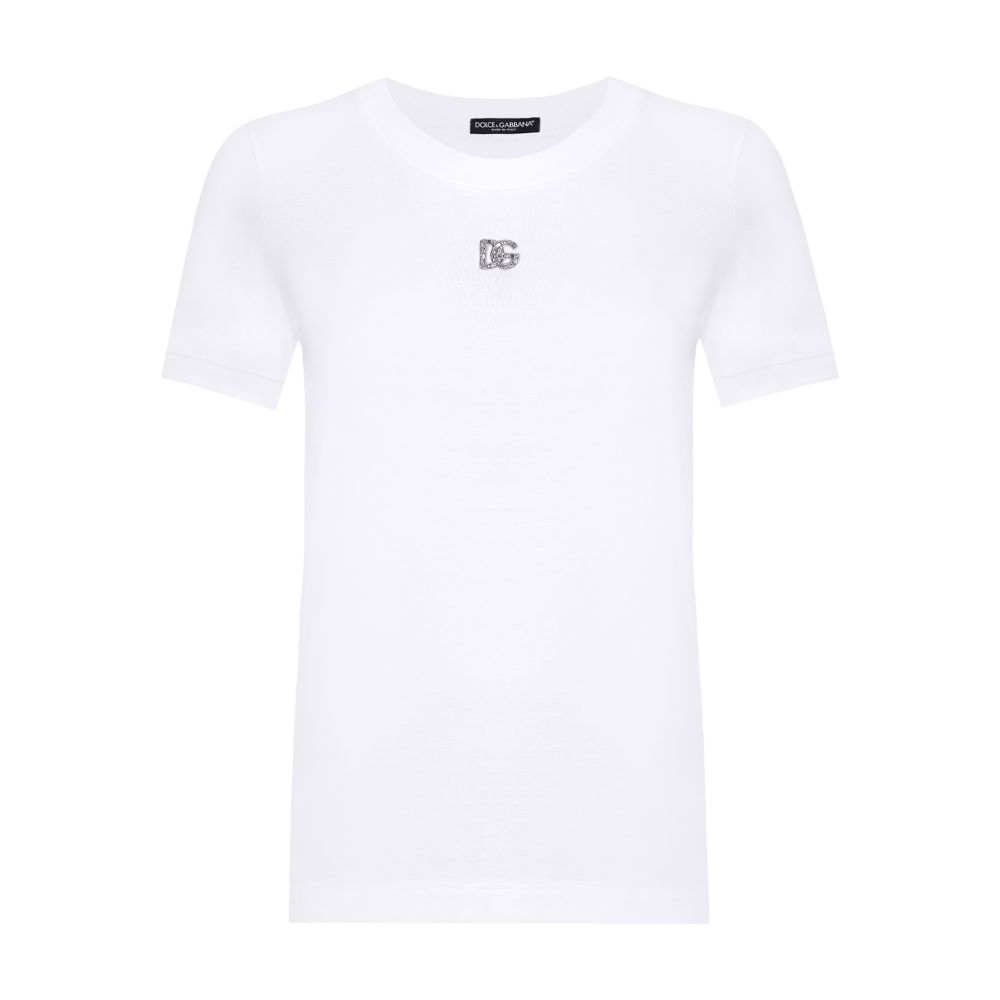 Dolce & Gabbana Cotton t-shirt with crystal logo