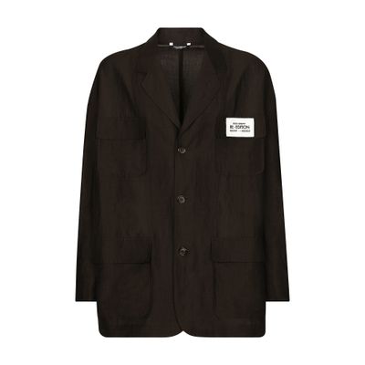 Dolce & Gabbana Oversize single-breasted linen and viscose jacket