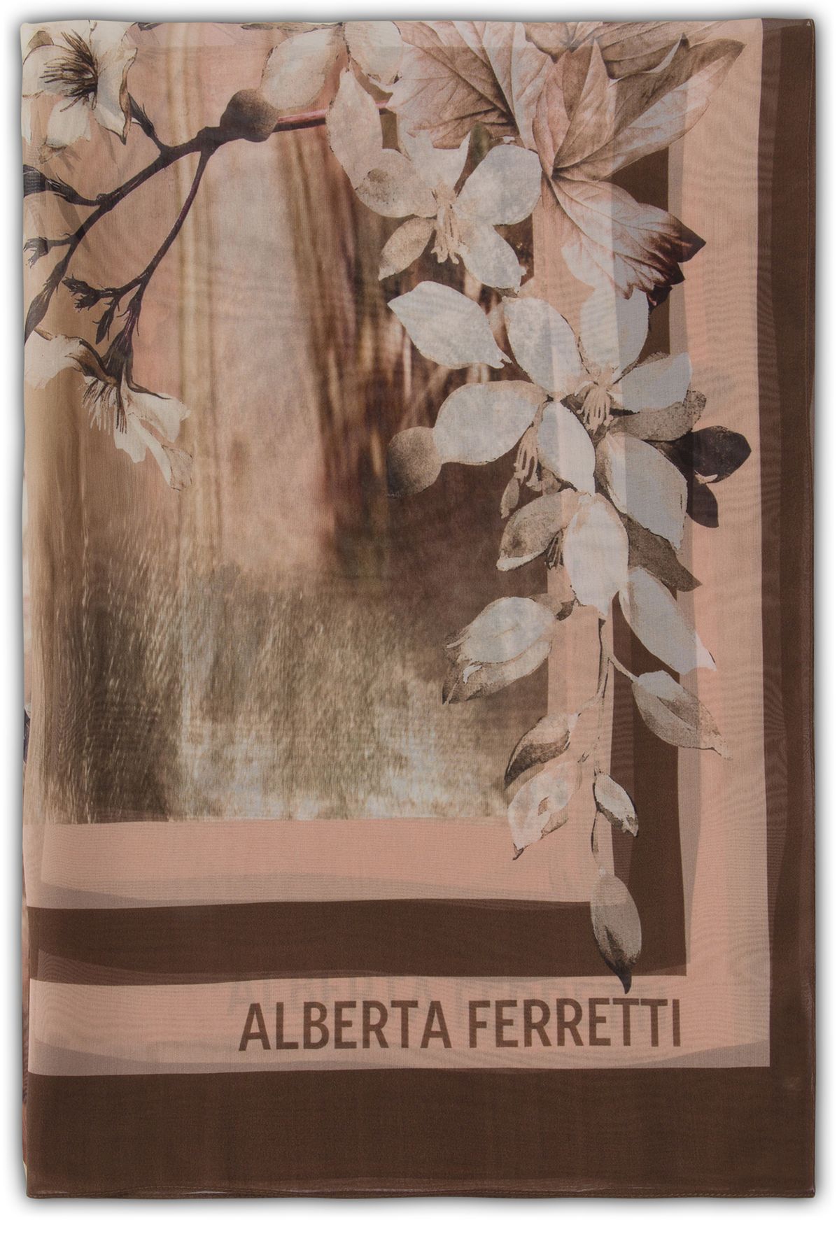 Alberta Ferretti Winter Garden chiffon scarf