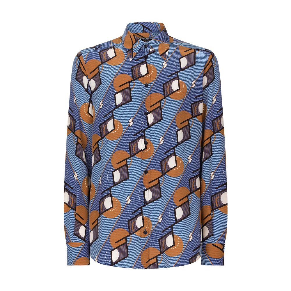 Dolce & Gabbana Printed silk Martini-fit shirt