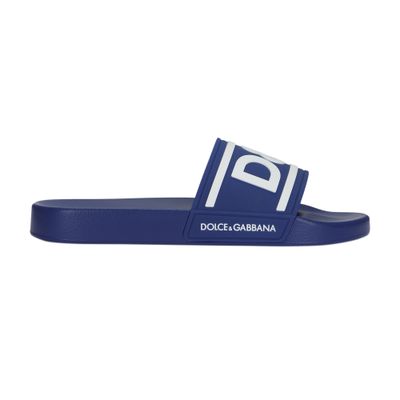 Dolce & Gabbana Rubber beachwear sliders with DG logo