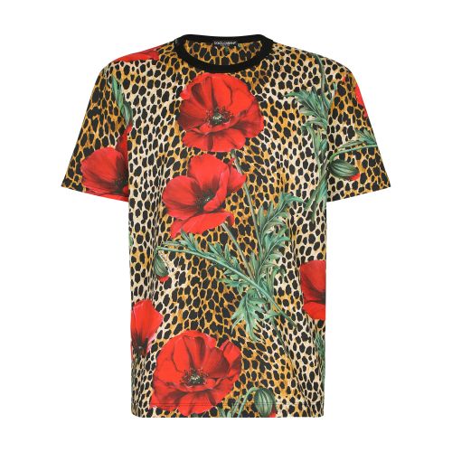 Dolce & Gabbana Cotton T-shirt with poppy print