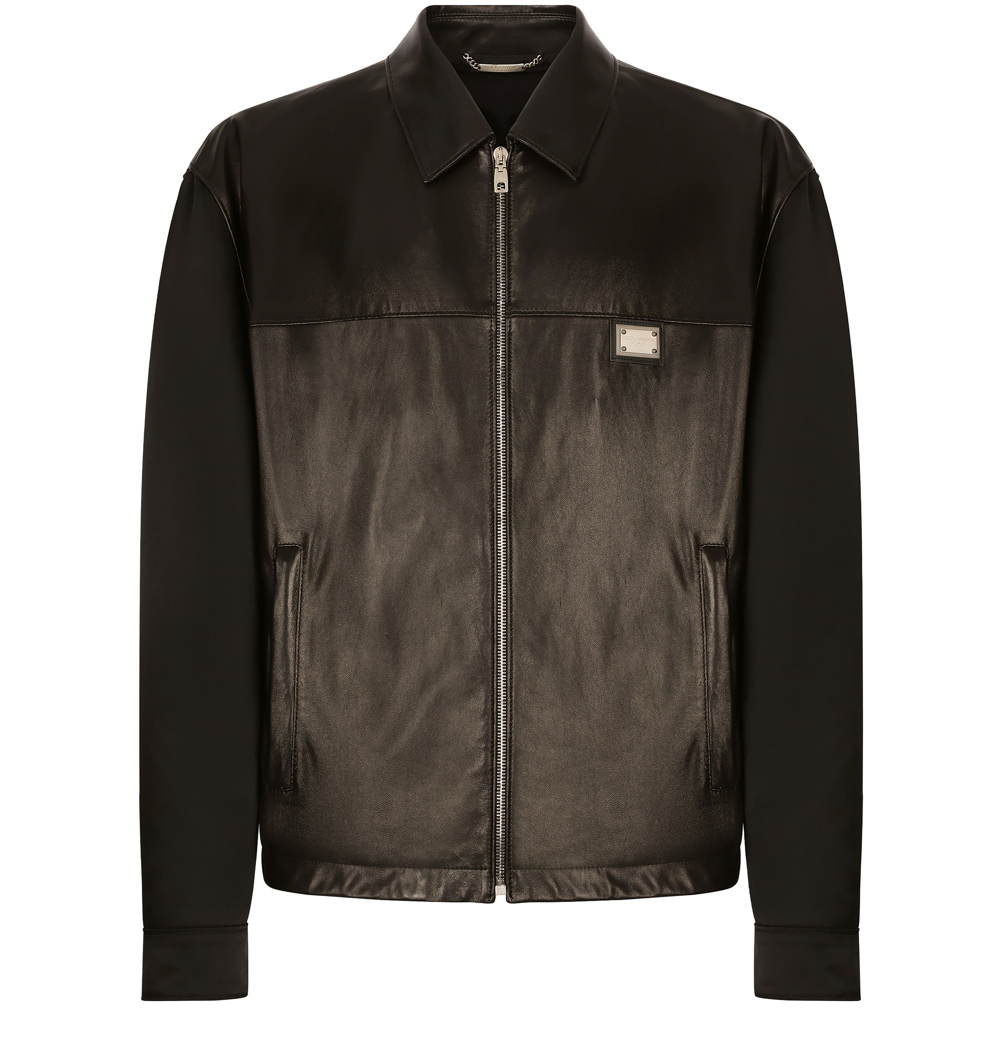 Dolce & Gabbana Fabric and leather jacket